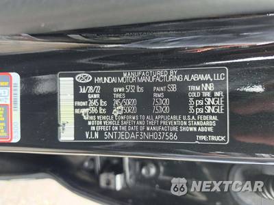 2022 Hyundai Santa Cruz Limited Crew Cab Short Bed - zdjęcie 5 z 22 - miniatura
