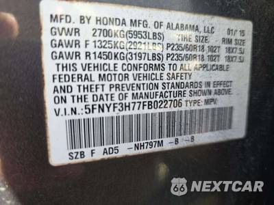 2015 Honda Pilot EX-L w/Navigation - zdjęcie 5 z 21 - miniatura