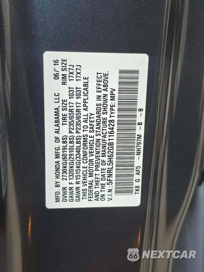 2016 Honda Odyssey EX-L 118.1" WB - zdjęcie 5 z 28 - miniatura