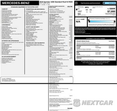 2019 Mercedes-Benz Sprinter 1500 Cargo Van Standard Roof 144.0" WB - zdjęcie 2 z 48 - miniatura