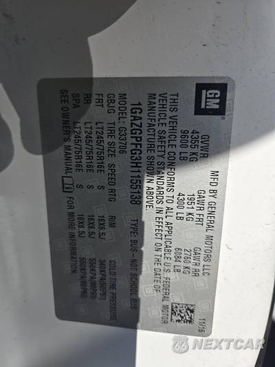 2017 Chevrolet Express 3500 Passenger Van LT 1LT 155.0" WB - zdjęcie 17 z 23 - miniatura