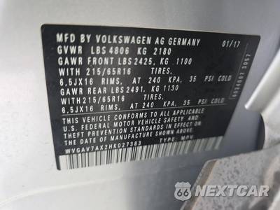 2017 Volkswagen Tiguan 2.0T S - zdjęcie 11 z 18 - miniatura