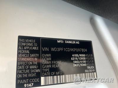 2019 Mercedes-Benz Sprinter 2500 Base - zdjęcie 13 z 13 - miniatura