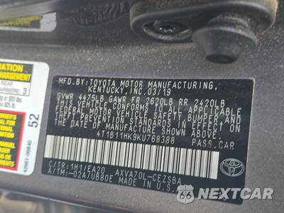 2019 Toyota Camry SE - zdjęcie 53 z 54 - miniatura