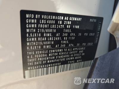 2016 Volkswagen Tiguan S - zdjęcie 14 z 33 - miniatura