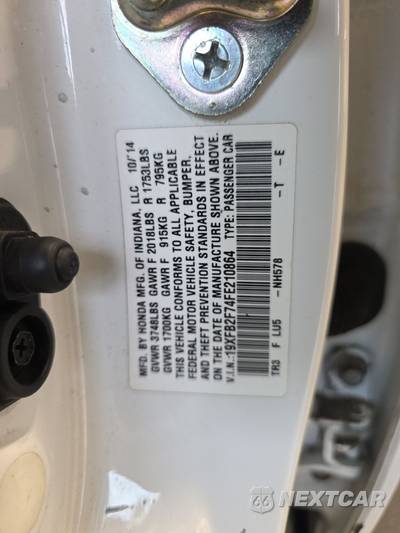 2015 Honda Civic Sedan SE - zdjęcie 14 z 24 - miniatura