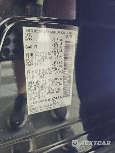 2017 Nissan Pathfinder SL - zdjęcie 15 z 25 - miniatura
