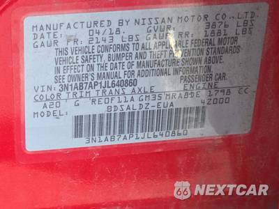 2018 Nissan Sentra SV - zdjęcie 14 z 24 - miniatura