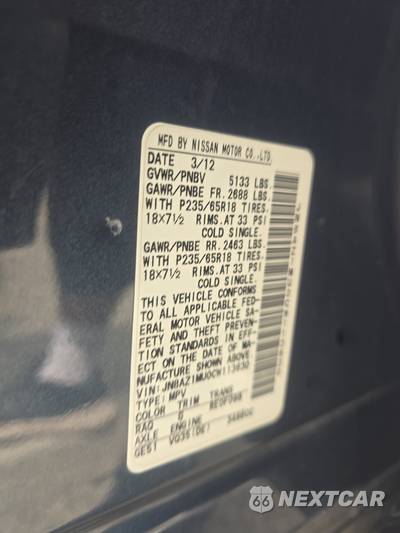 2012 Nissan Murano S - zdjęcie 14 z 32 - miniatura