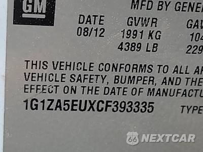 2012 Chevrolet Malibu LS 1FL - zdjęcie 14 z 39 - miniatura