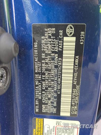 2007 Toyota Camry CE - zdjęcie 14 z 32 - miniatura