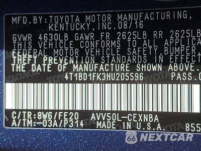 2017 Toyota Camry Hybrid LE - zdjęcie 14 z 26 - miniatura
