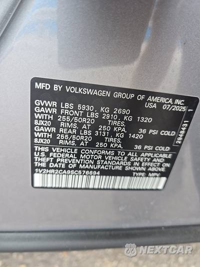 2025 Volkswagen Atlas 2.0T SE w/Technology - zdjęcie 15 z 20 - miniatura