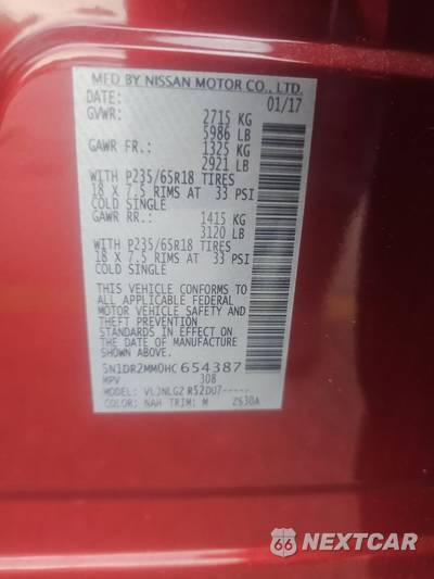 2017 Nissan Pathfinder SL - zdjęcie 15 z 23 - miniatura