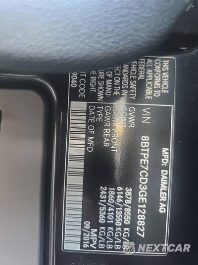 2016 Mercedes-Benz Sprinter 2500 Crew Van Standard Roof 144.3" WB - zdjęcie 17 z 21 - miniatura