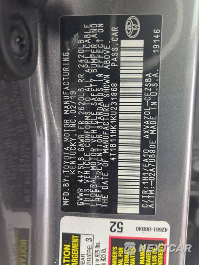2019 Toyota Camry SE - zdjęcie 15 z 17 - miniatura