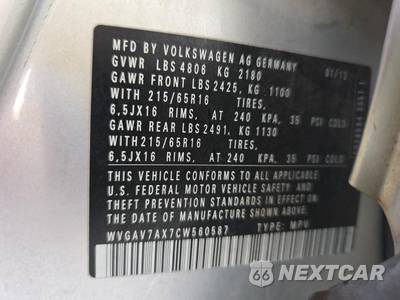 2012 Volkswagen Tiguan LE - zdjęcie 11 z 23 - miniatura