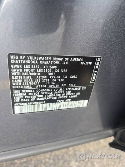 2020 Volkswagen Atlas Cross Sport 2.0T S - zdjęcie 14 z 21 - miniatura