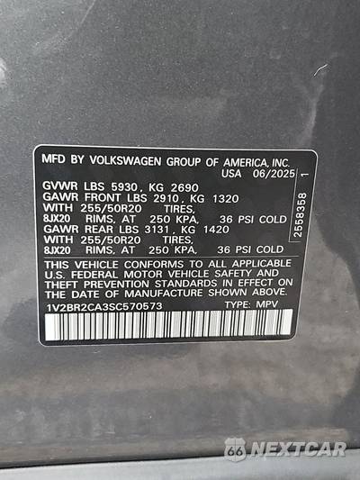 2025 Volkswagen Atlas 2.0T SEL - zdjęcie 15 z 20 - miniatura