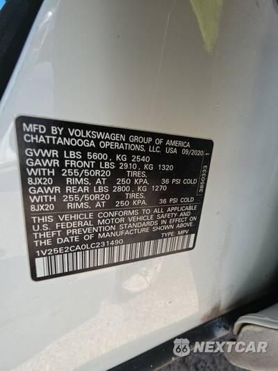 2020 Volkswagen Atlas Cross Sport V6 SE w/Technology R-Line - zdjęcie 14 z 42 - miniatura