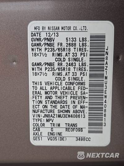 2014 Nissan Murano S - zdjęcie 14 z 17 - miniatura