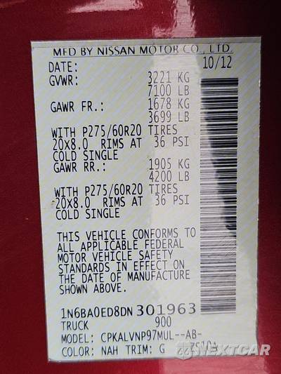 2013 Nissan TITAN SL Crew Cab Short Bed - zdjęcie 14 z 64 - miniatura