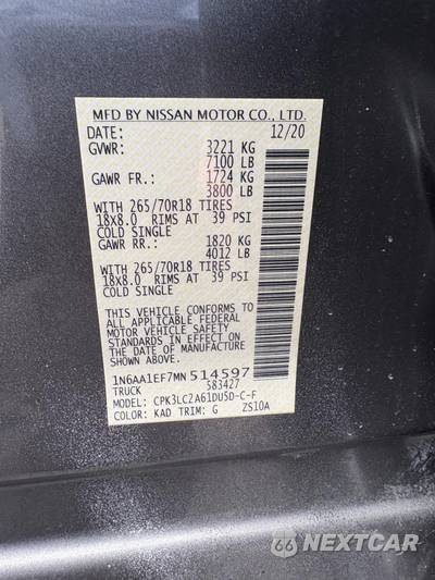 2021 Nissan TITAN SV Crew Cab Short Bed - zdjęcie 21 z 22 - miniatura