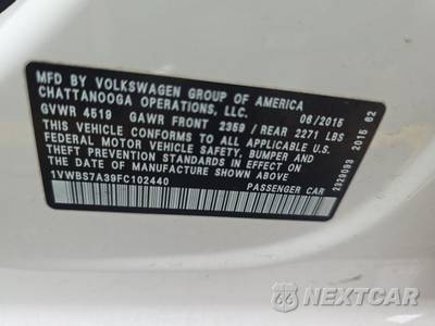 2015 Volkswagen Passat 1.8T Sport - zdjęcie 14 z 25 - miniatura