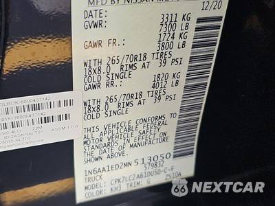 2021 Nissan TITAN SV Crew Cab Short Bed - zdjęcie 14 z 23 - miniatura