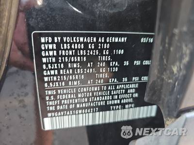 2016 Volkswagen Tiguan S - zdjęcie 14 z 21 - miniatura