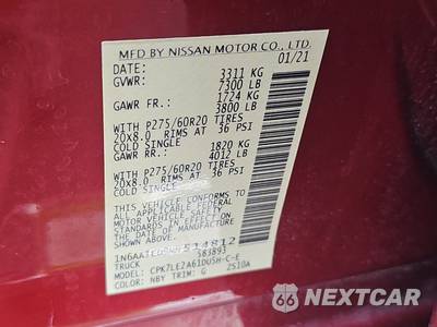 2021 Nissan TITAN SL Crew Cab Short Bed - zdjęcie 14 z 25 - miniatura