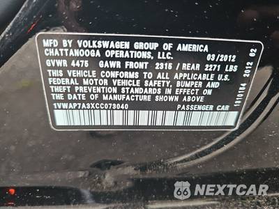 2012 Volkswagen Passat 2.5L S w/Appearance - zdjęcie 14 z 32 - miniatura