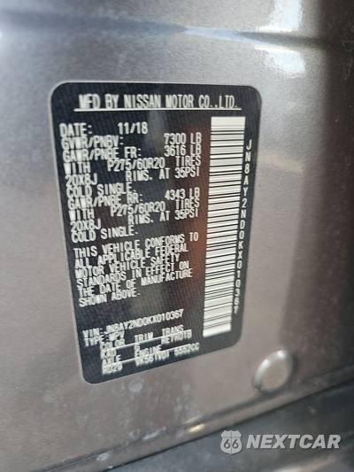 2019 Nissan Armada SL - zdjęcie 15 z 26 - miniatura