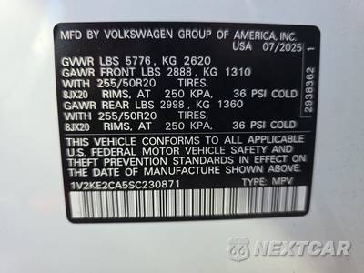 2025 Volkswagen Atlas Cross Sport 2.0T SE w/Technology - zdjęcie 14 z 20 - miniatura