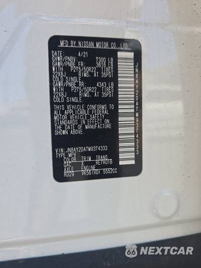 2021 Nissan Armada Platinum - zdjęcie 15 z 22 - miniatura