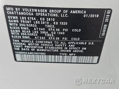 2019 Volkswagen Atlas V6 SEL - zdjęcie 18 z 18 - miniatura
