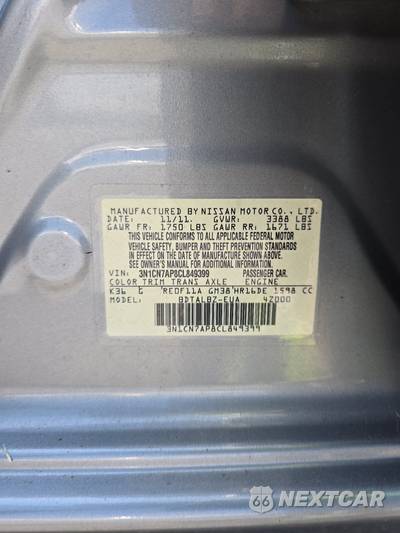 2012 Nissan Versa 1.6 SV Sedan - zdjęcie 14 z 29 - miniatura