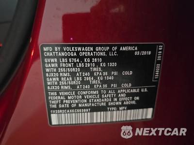 2019 Volkswagen Atlas V6 SEL R-Line - zdjęcie 15 z 24 - miniatura