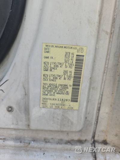 2012 Nissan NV1500 Cargo SV 146.1" WB - zdjęcie 13 z 35 - miniatura