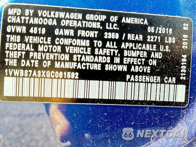 2016 Volkswagen Passat 1.8T SE w/Technology - zdjęcie 11 z 11 - miniatura