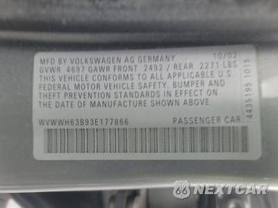 2003 Volkswagen Passat Wagon GLX - zdjęcie 14 z 17 - miniatura