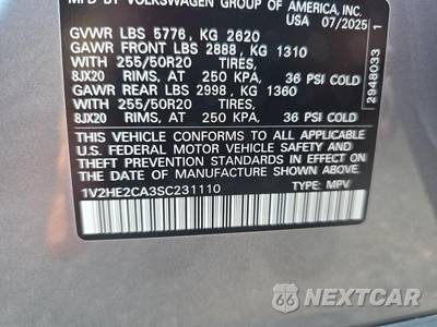 2025 Volkswagen Atlas Cross Sport 2.0T SE w/Technology - zdjęcie 17 z 22 - miniatura