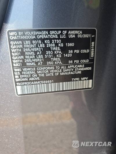 2021 Volkswagen Atlas V6 SEL Premium R-Line - zdjęcie 14 z 26 - miniatura