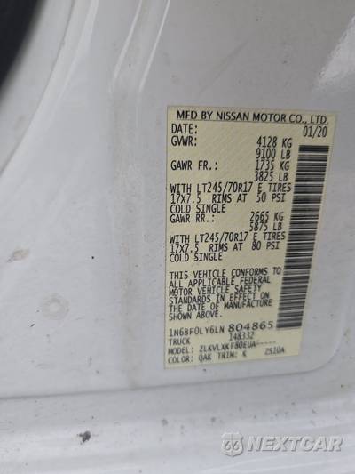 2020 Nissan NV2500 HD Cargo SV High Roof 146.1" WB - zdjęcie 13 z 28 - miniatura