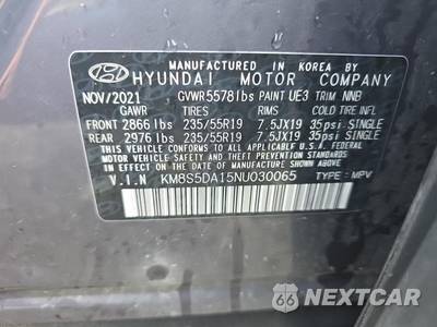 2022 Hyundai Santa Fe Hybrid Limited - zdjęcie 17 z 21 - miniatura