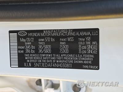 2022 Hyundai Santa Cruz Limited Crew Cab Short Bed - zdjęcie 15 z 27 - miniatura