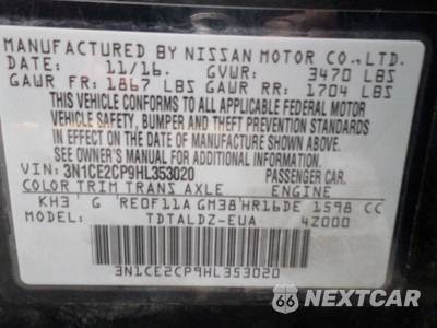 2017 Nissan Versa Note SV - zdjęcie 13 z 16 - miniatura