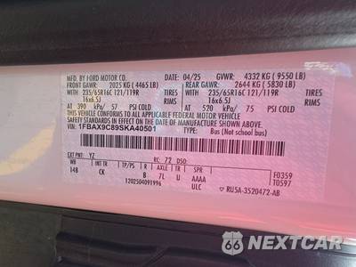 2025 Ford Transit Passenger Van XLT Medium Roof 148.0" WB - zdjęcie 16 z 32 - miniatura