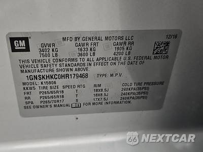2017 Chevrolet Suburban 1500 LT 1LT - zdjęcie 16 z 62 - miniatura