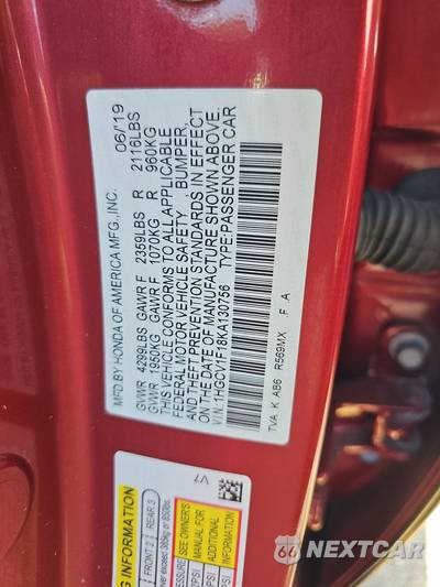 2019 Honda Accord Sedan LX 1.5T - zdjęcie 14 z 27 - miniatura